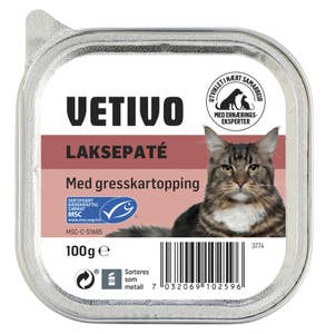 Vetivo Laksepaté med gresskartopping Til voksne katter