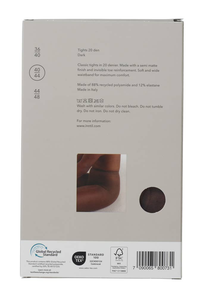 Inntil Strømpebukse 20 DEN Mørk, str. 40-44, semi-matt