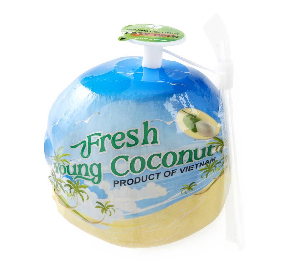 Kokosnøtt med sugerør