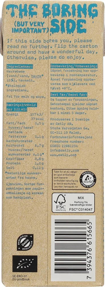 OATLY Økologisk havredrikk