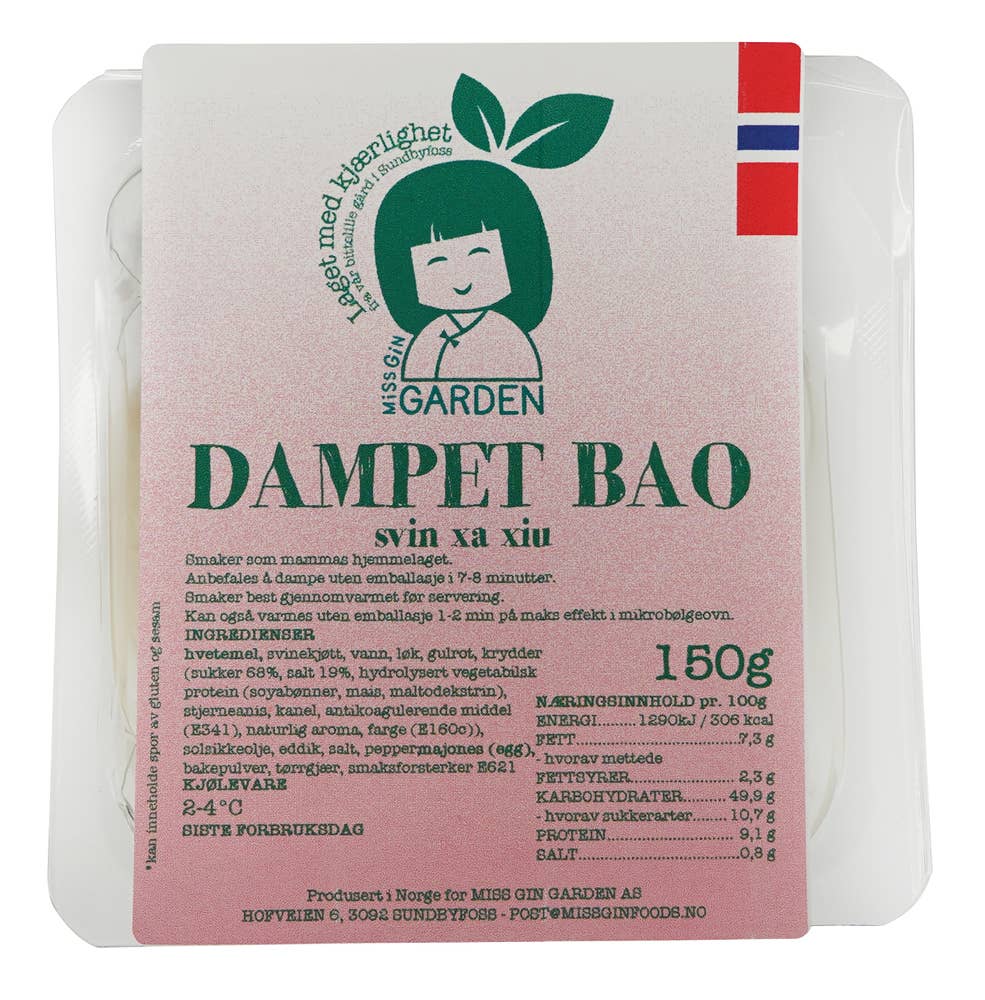 Miss Gin Garden Dampet bao bolle Fylt med svinekjøtt