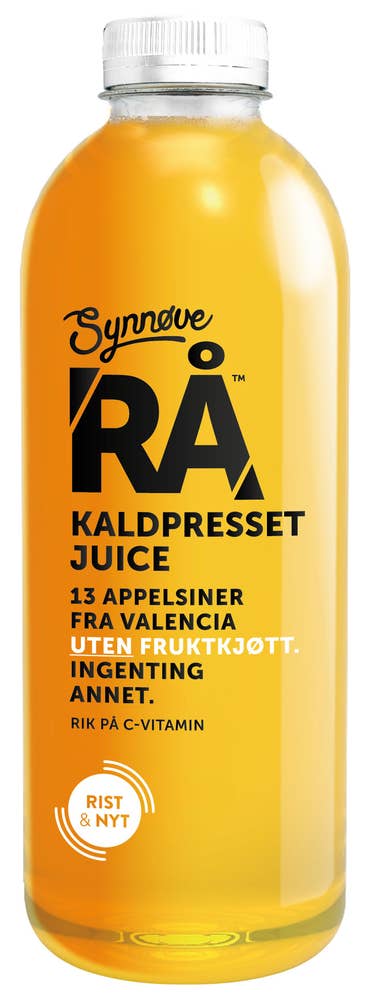 RŤSynnøve Rå Kaldpresset Appelsinjuice Uten fruktkjøtt