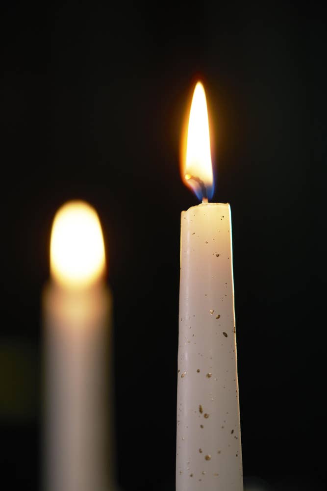 Duni Hvit kronelys med glitter 2 stk