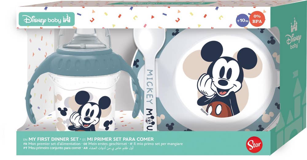 Magic Store Mickey Mouse spisesett til baby 3 deler
