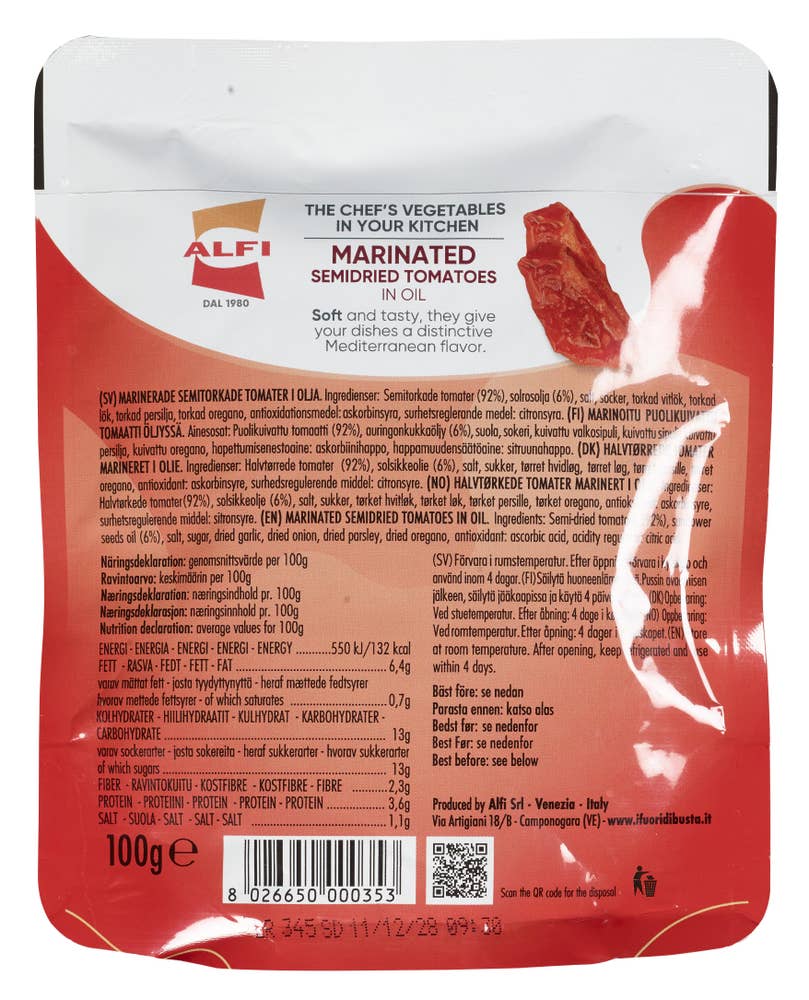 i Fuori di Busta Semitørkede tomater i olje