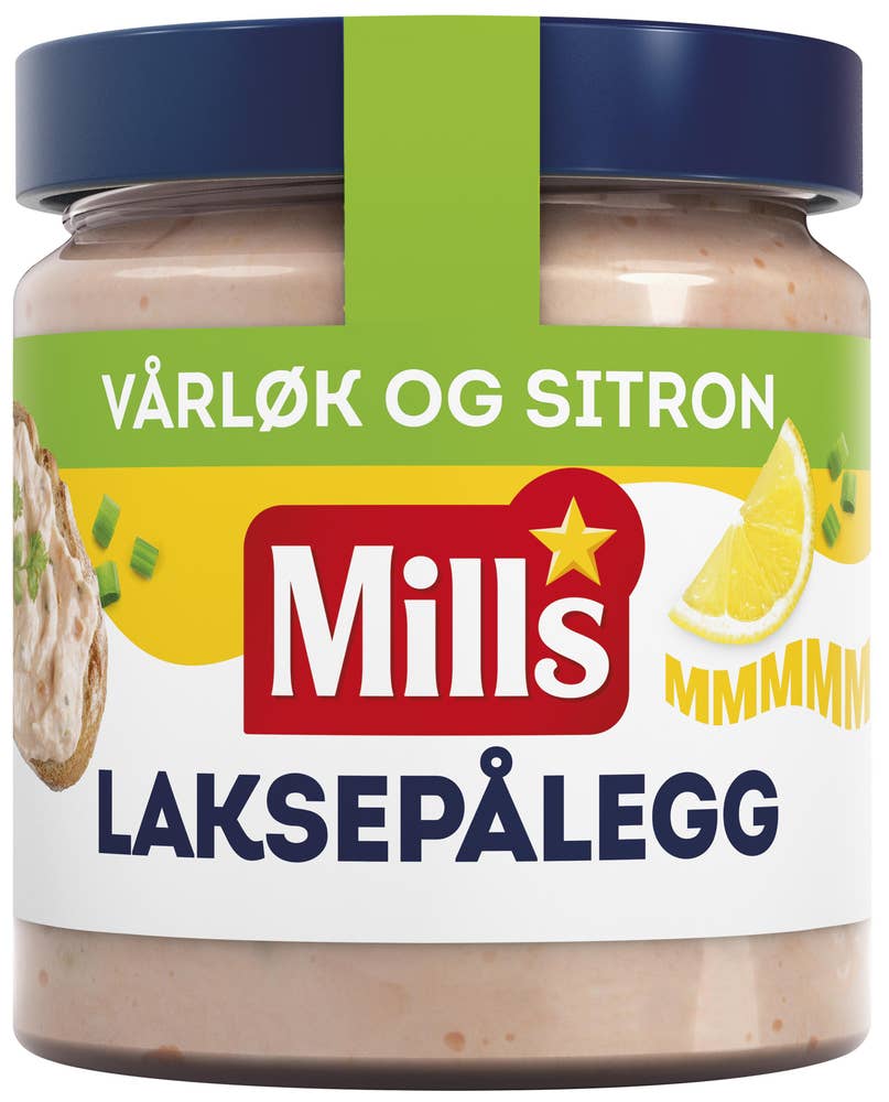 Mills Varmrøkt laksepålegg Med Vårløk & Sitron