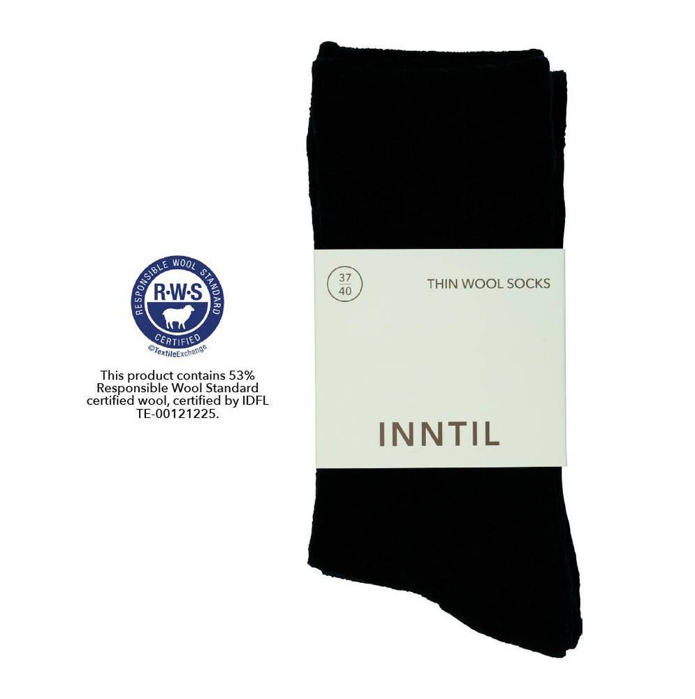 Inntil Tynne sokker i ullblanding Sort, str. 37-40