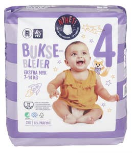 R Buksebleier ekstra myk Str. 4, 7-14 kg