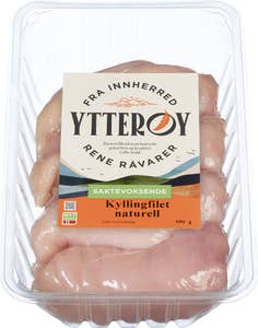 Ytterøy Kyllingfilet naturell Saktevoksende kylling - opptint råvare