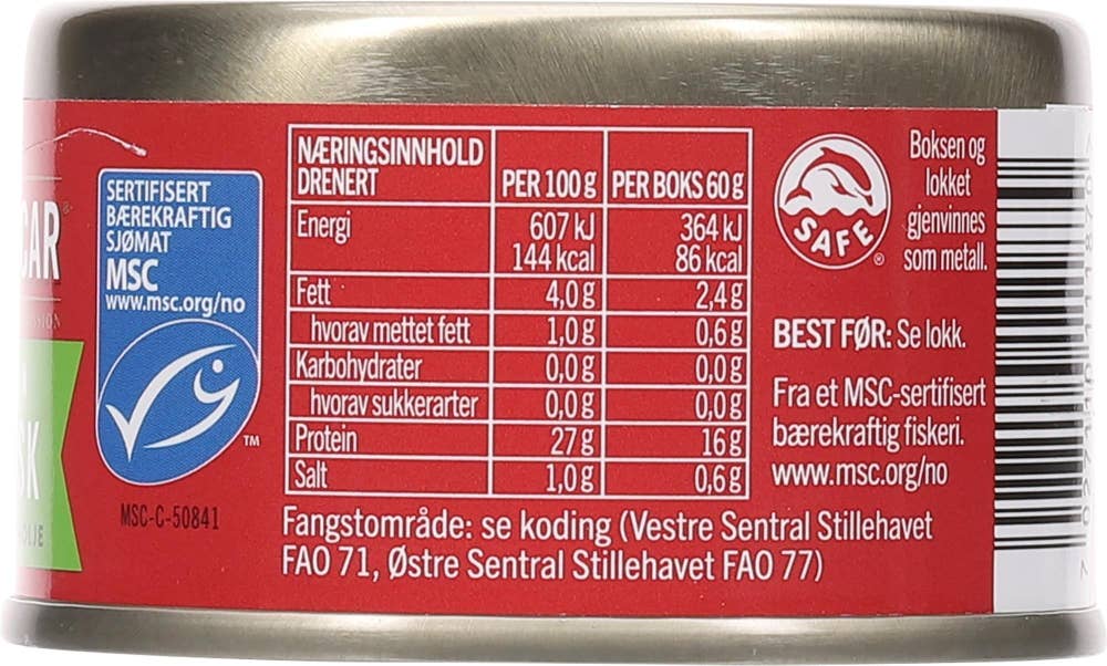 King Oscar MSC-tunfisk i olivenolje