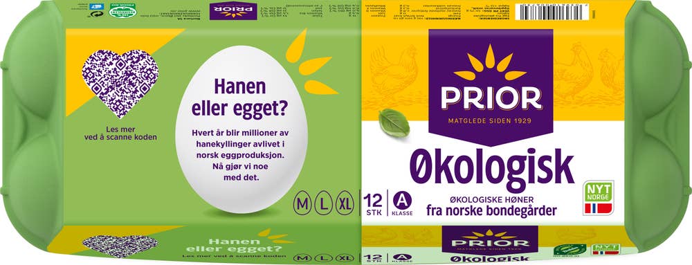 Prior Økologiske egg Strl M/XL