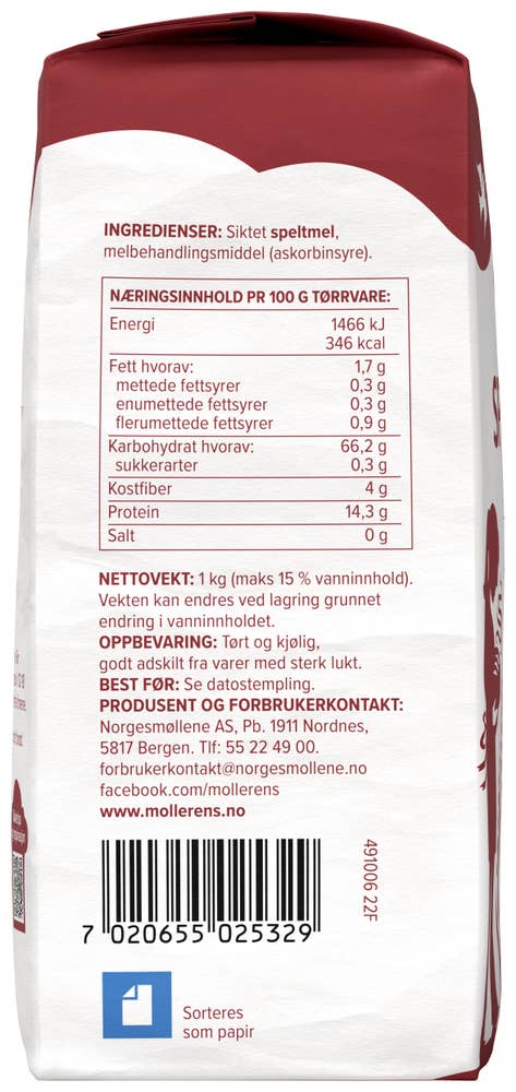 Møllerens Siktet speltmel