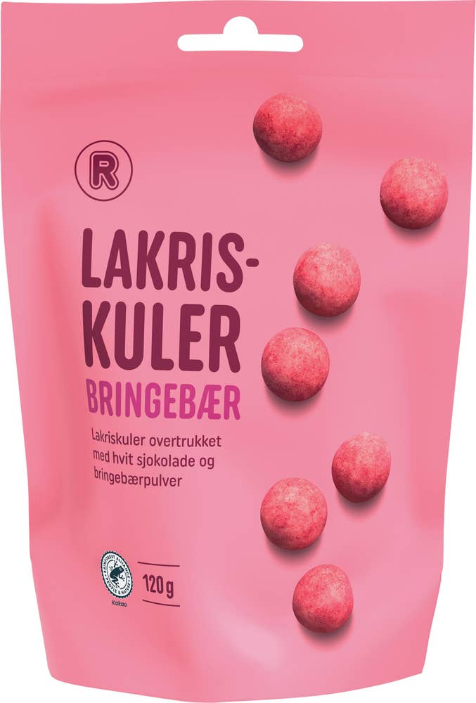 R Lakriskuler med bringebærsmak