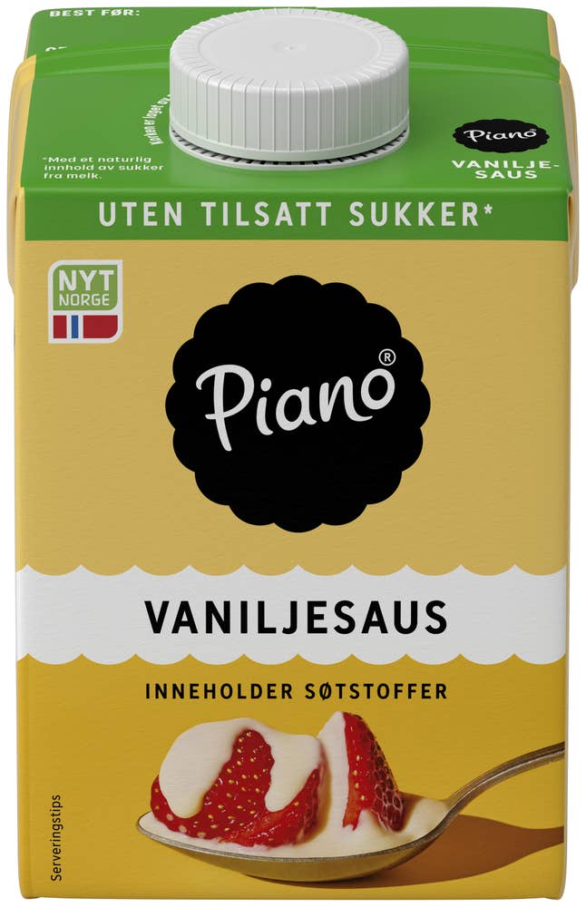 Piano vaniljesaus Uten tilsatt sukker, 0,5 l