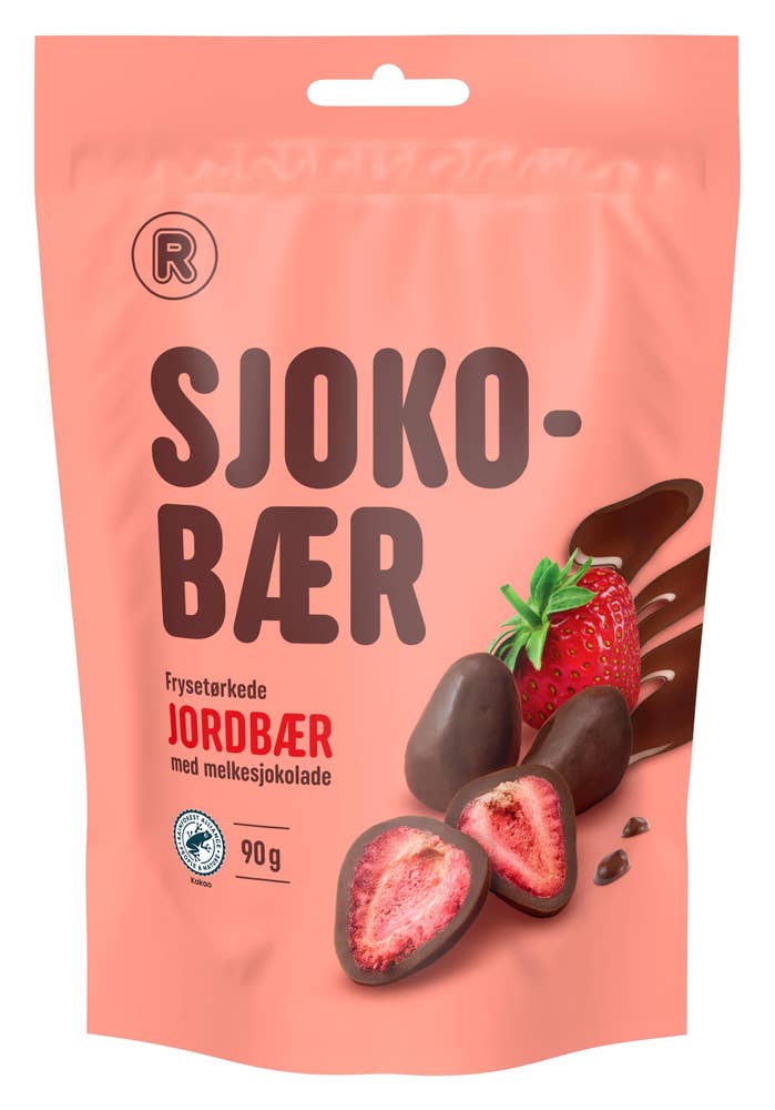 R Sjokobær Jordbær med melkesjokolade