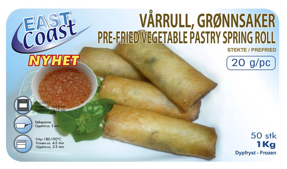 East Coast Vårruller Med Grønnsaker Forstekte