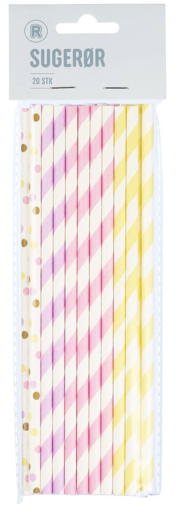 R Papirsugerør Assortert vare, 19,5 cm