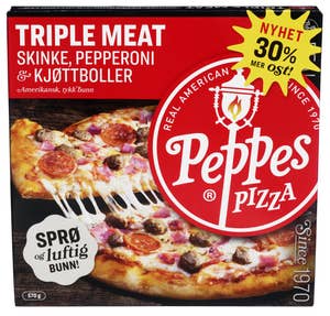 Peppes Pizza Triple Meat Skinke, pepperoni & kjøttboller