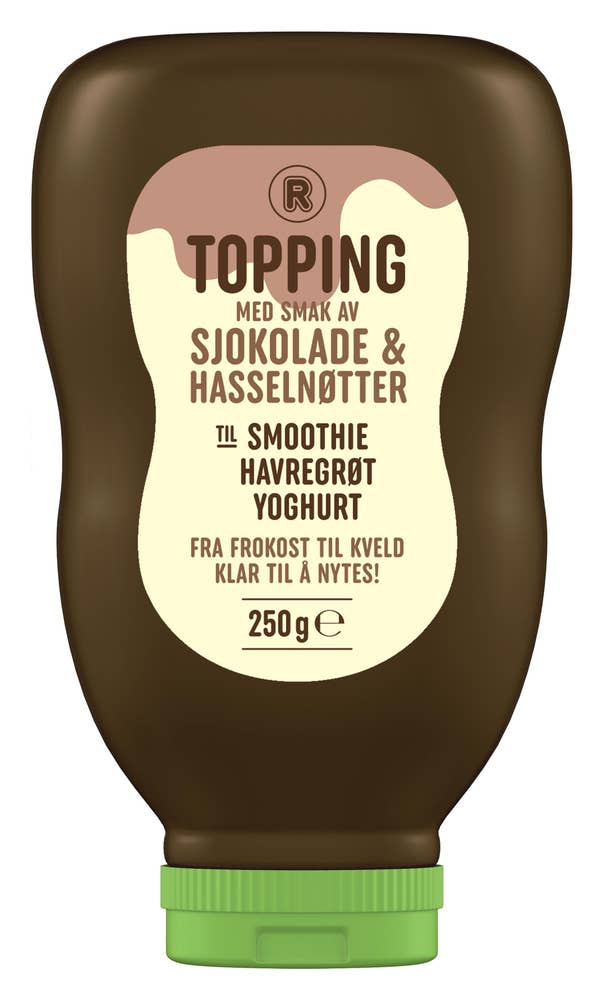 R Toppingsaus Med sjokolade og hasselnøtter