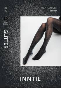 Inntil Sorte glittertights 20 DEN Str 36-40