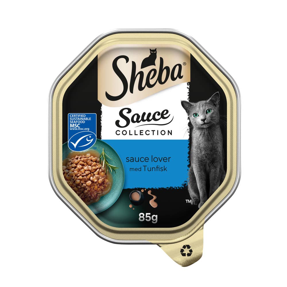 Sheba Sauce Lover våt kattematbrett med tunfisk i saus