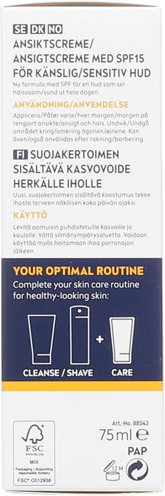 Nivea Men Sensitive Face Cream SPF15