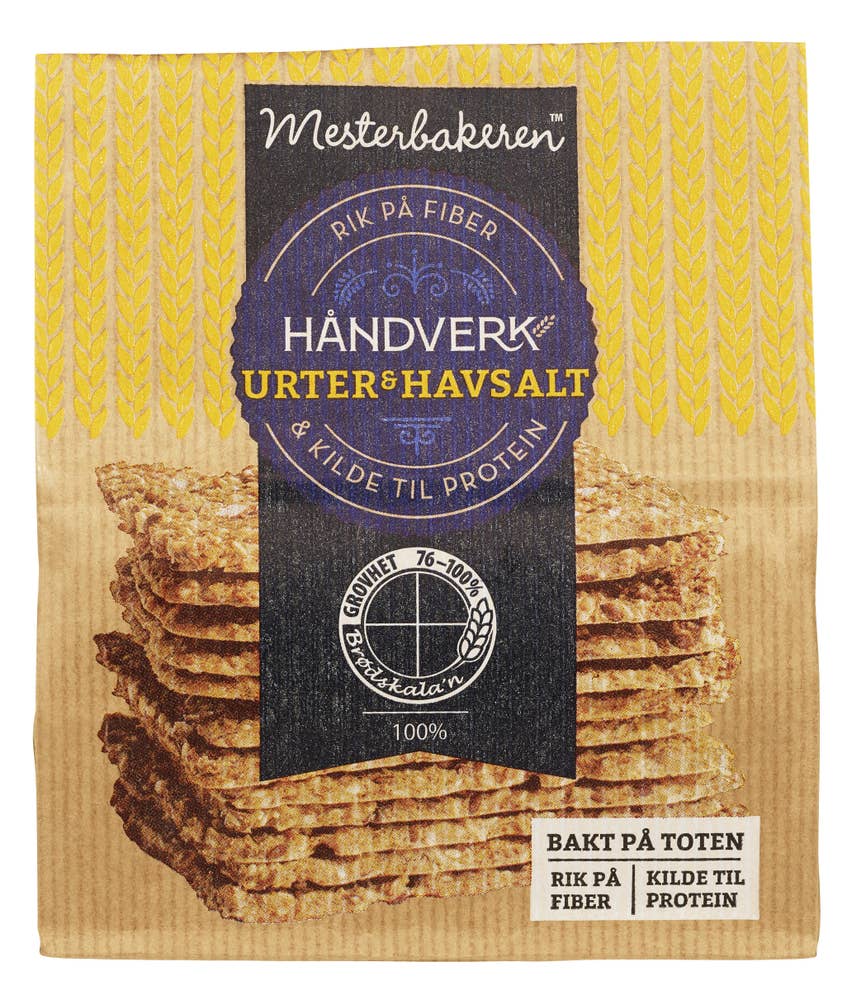 Mesterbakeren Knekkebrød Urter & Havsalt 12stk