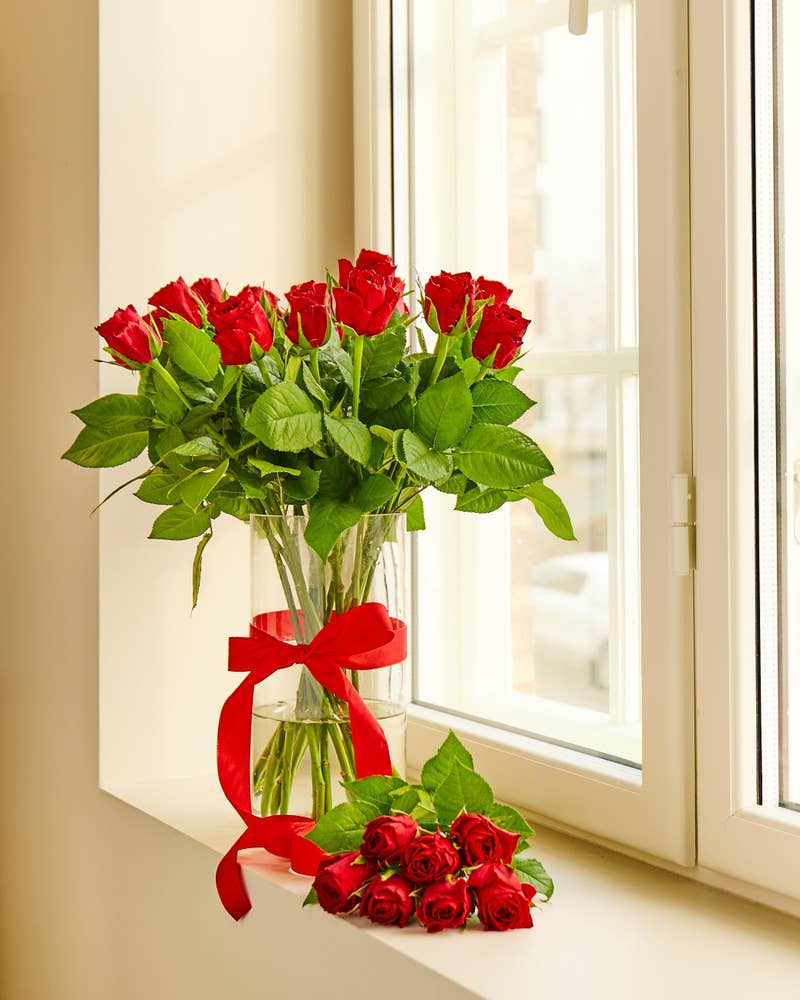 FreshFlowers Roser rød 50cm