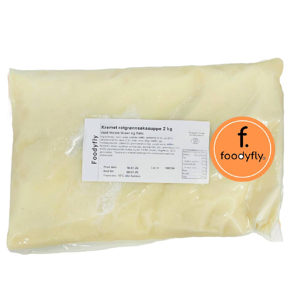 Foodyfly Kremet rotgrønnsakssuppe med linser
