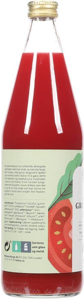 Helios Økologisk grønnsaksjuice Melkesyregjæret m+