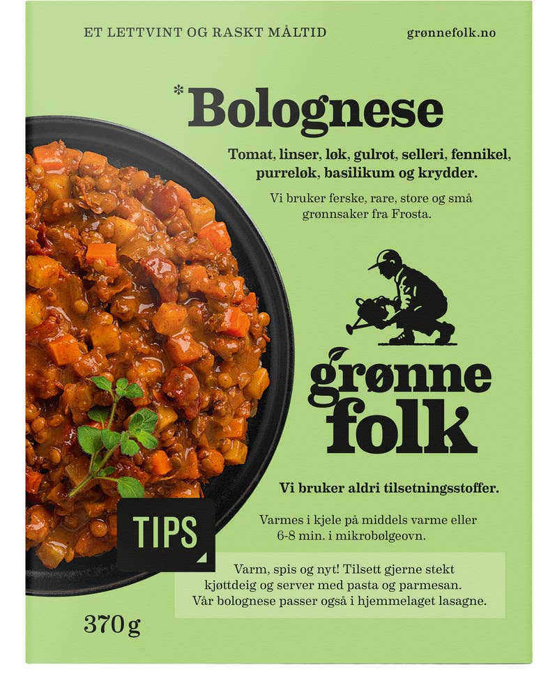 GRØNNE FOLK Bolognese Vegetar