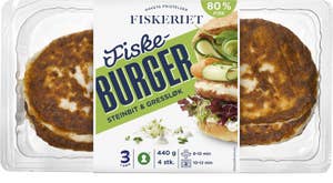 Fiskeriet Burger m/Steinbit & Gressløk 80%
