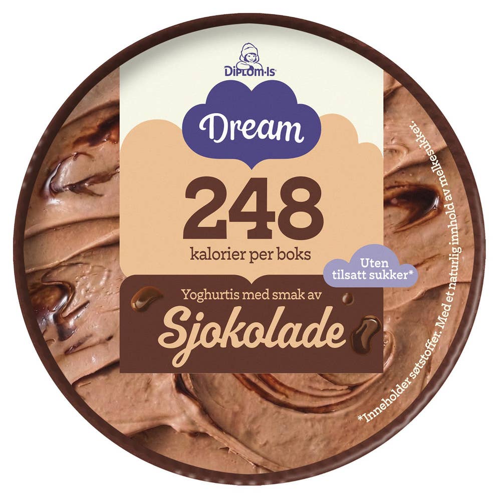 Dream Yoghurtis sjokolade Uten sukker