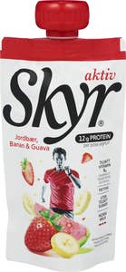 Q SKYR® Aktiv jordbær, banan og guava Porsjonspose