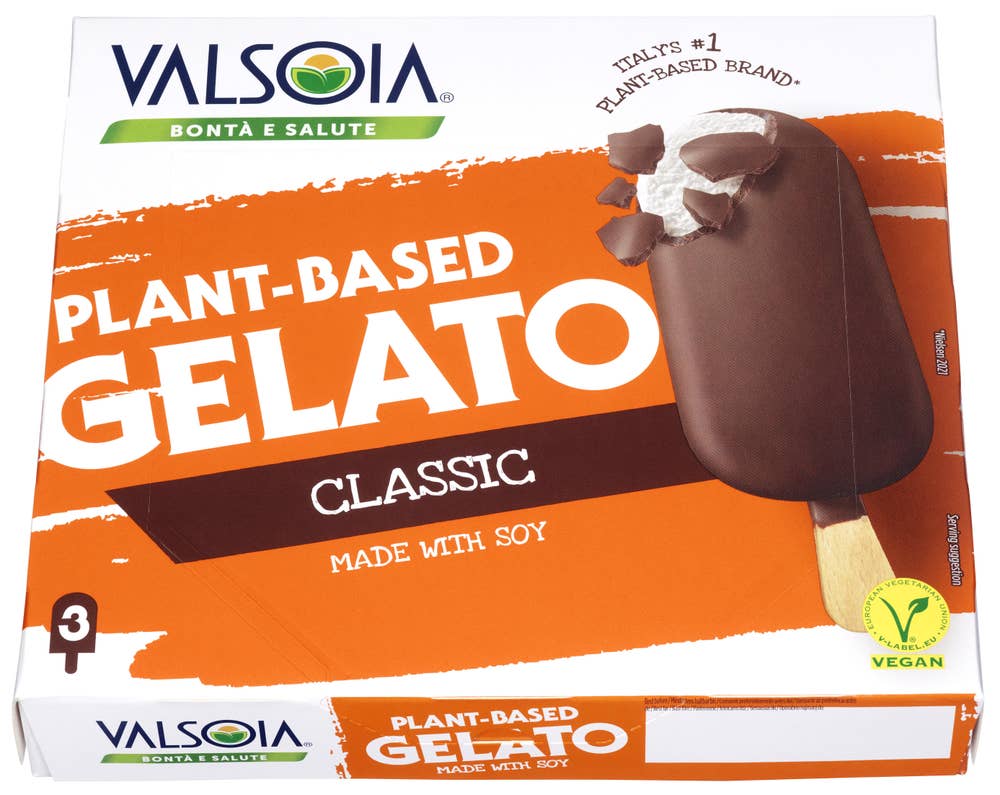 Valsoia Vegansk gelato pinneis 3 stk