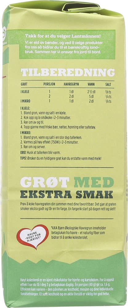 Axa Økologiske havregryn Lettkokte