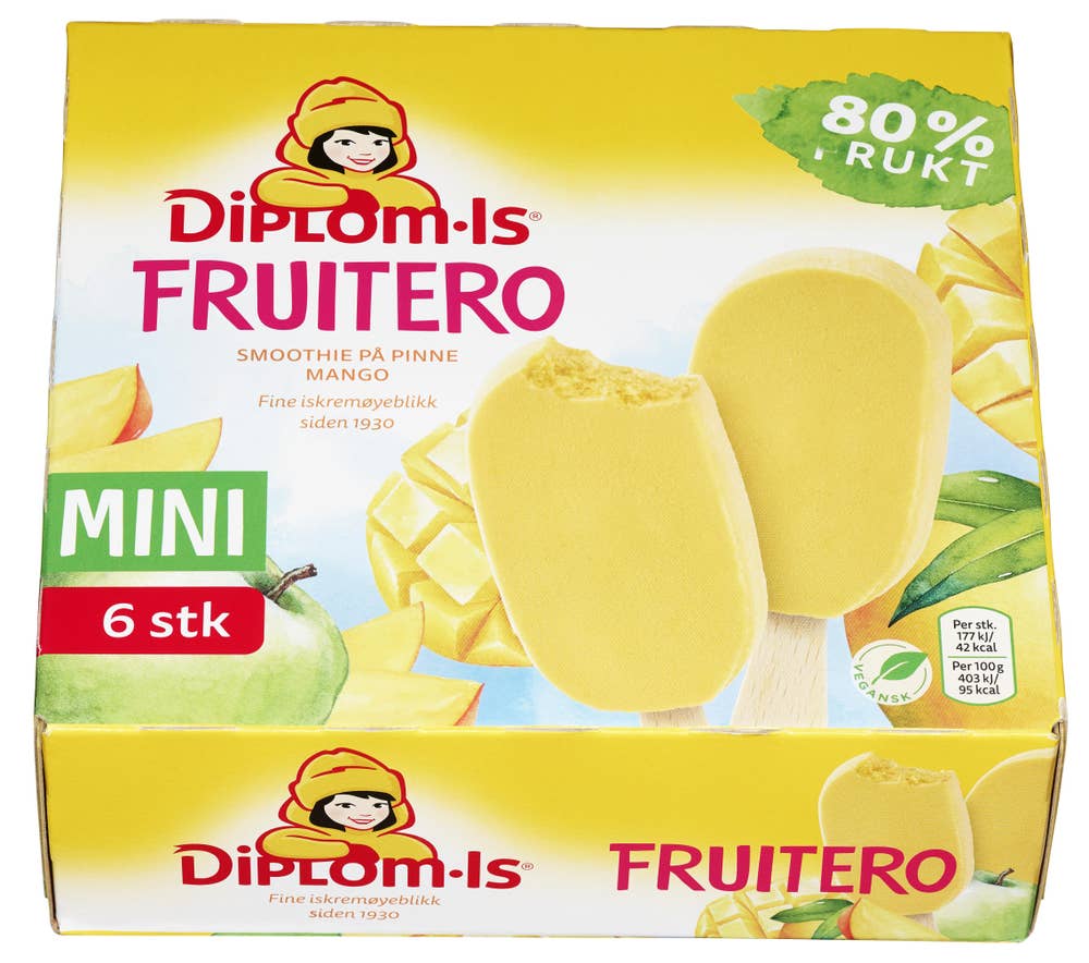 Diplom-is Fruitero 80% mango mini 6 stk