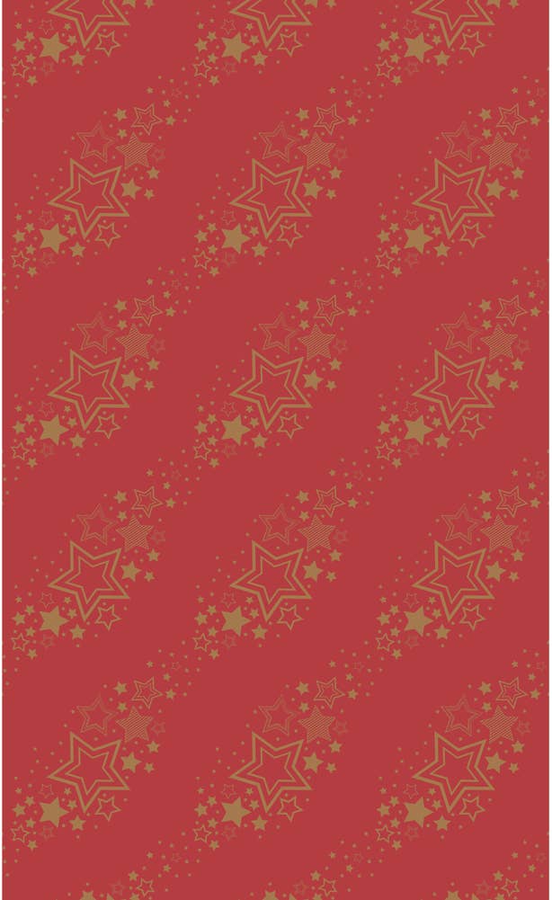 Duni Rød juleduk med stjerner 1,38 x 2,20 m