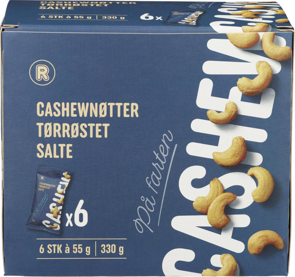 R Cashewnøtter 6x55g