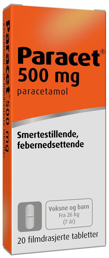 Paracet 500 mg Avlang, drasjert