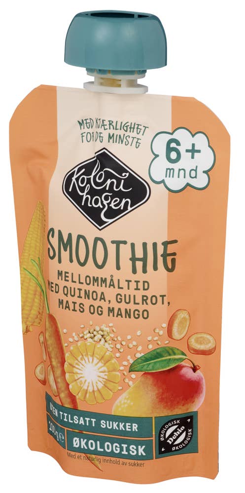 Kolonihagen Smoothie med Quinoa, Gulrot, Mais & Mango Fra 6 mnd, Økologisk