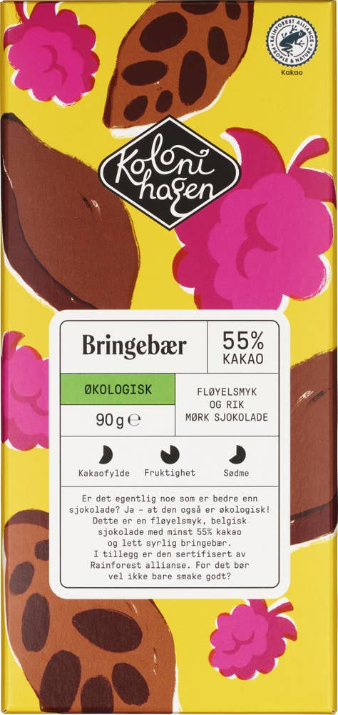Kolonihagen Mørk sjokolade med bringebær