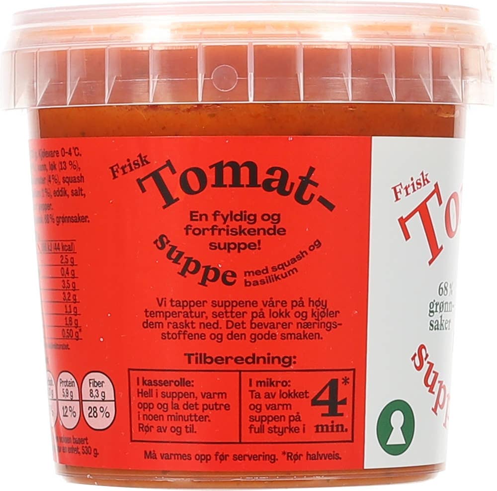 Mere Mat Suppe med tomat, squash og basilikum