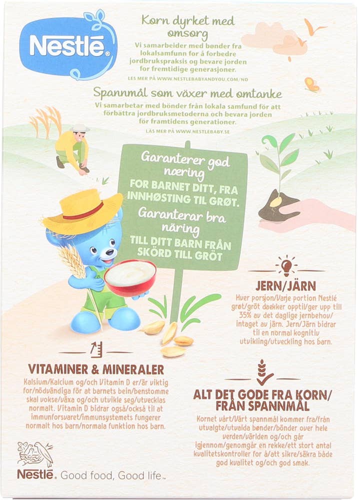 Nestlé Min Fullkornsgrøt bringebær og banan fra 6 mnd