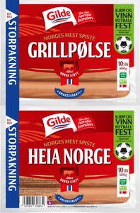 Gilde Grillpølser 2 Pk 2x600g