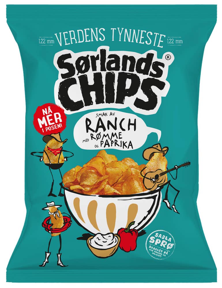 Verdens Tynneste - Smak av ranch Med rømme og paprika