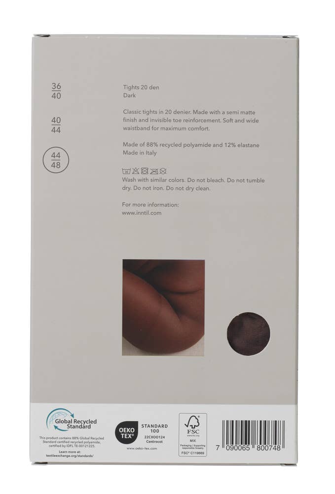 Inntil Strømpebukse 20 DEN Mørk, str. 44-48, semi-matt