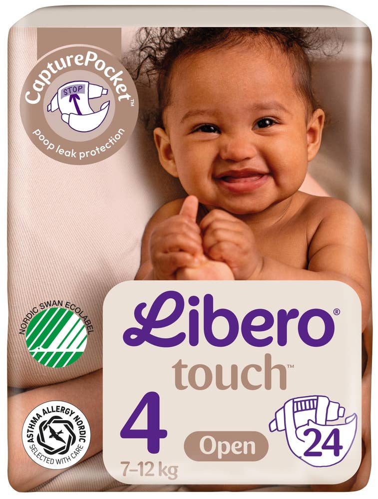 Libero Touch åpen bleie Str. 4, 7-11kg