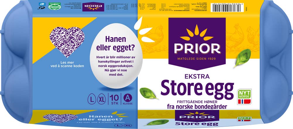 Prior Store egg fra frittgående høner Str L/XL