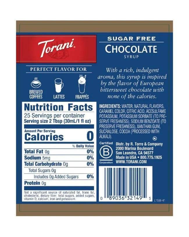 Torani Sukkerfri sjokoladesirup